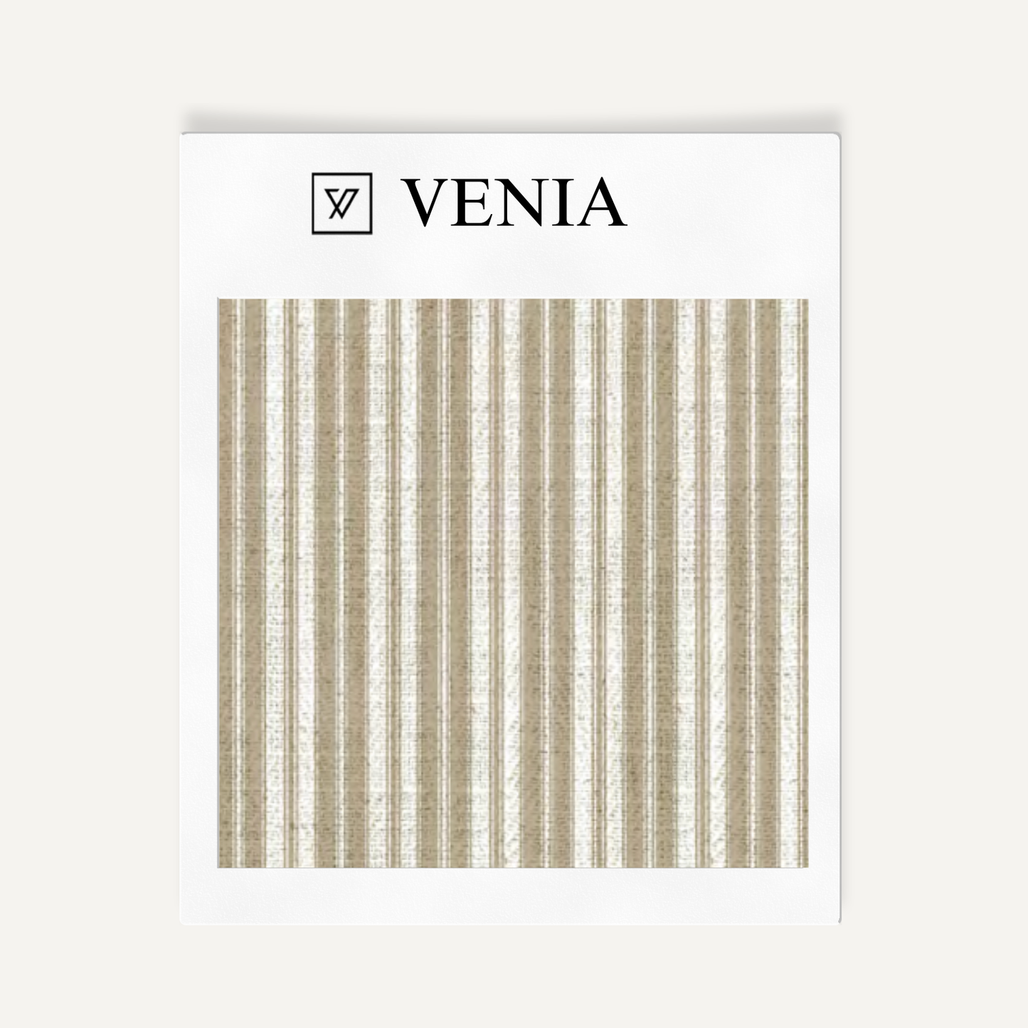 Beige tonal stripe upholstery fabric swatch by Venia Home