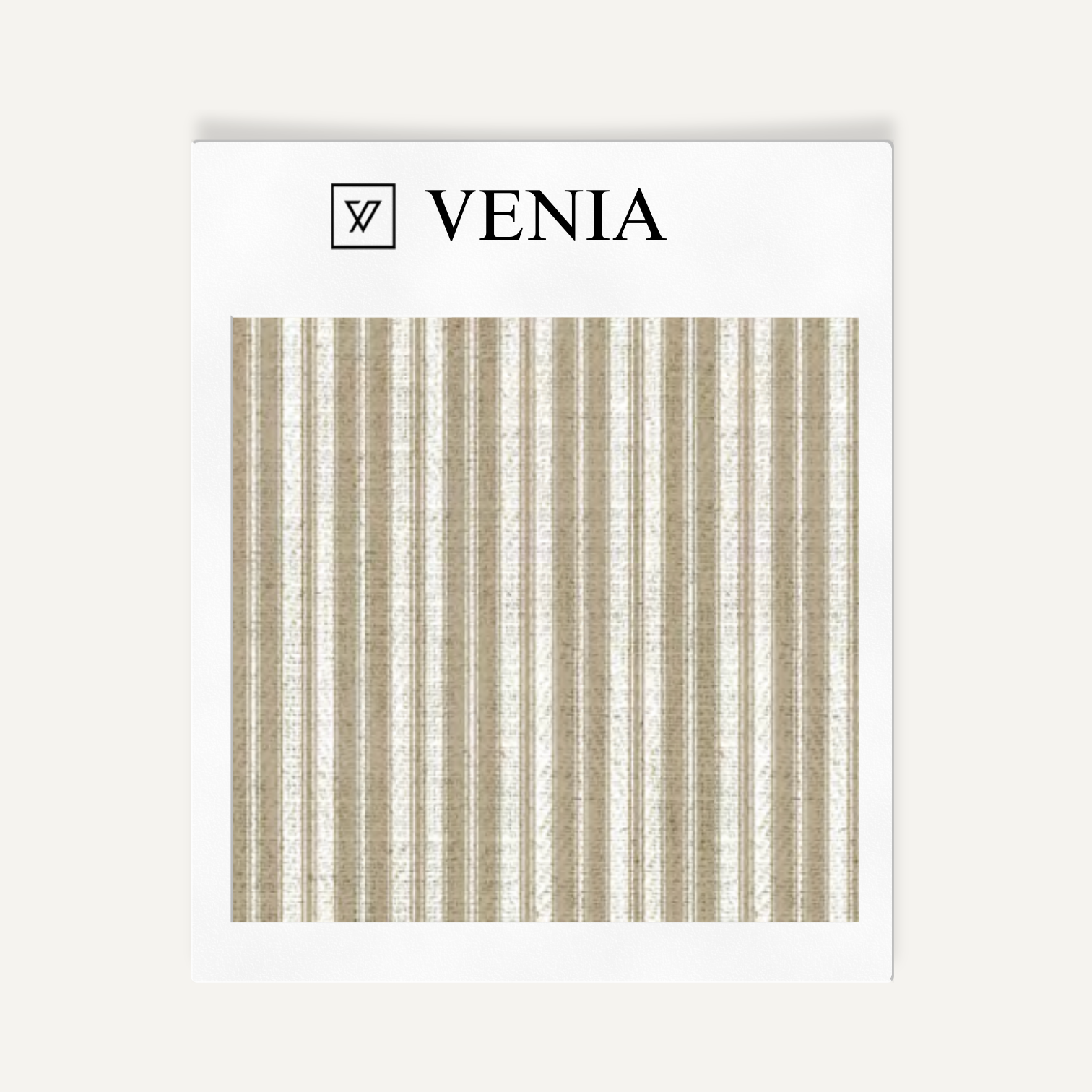 Beige tonal stripe upholstery fabric swatch by Venia Home