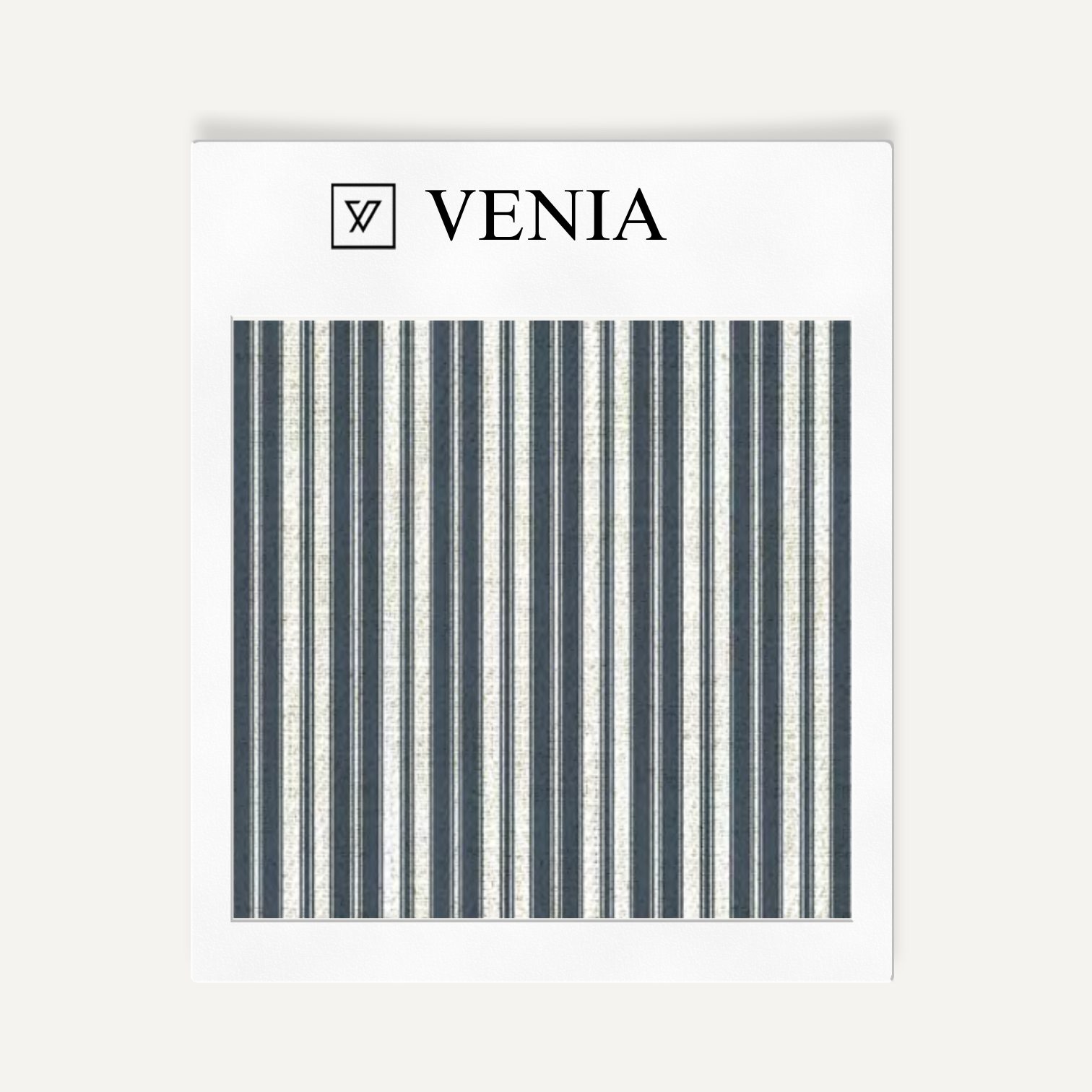 Blue tonal stripe upholstery fabric swatch by Venia Home