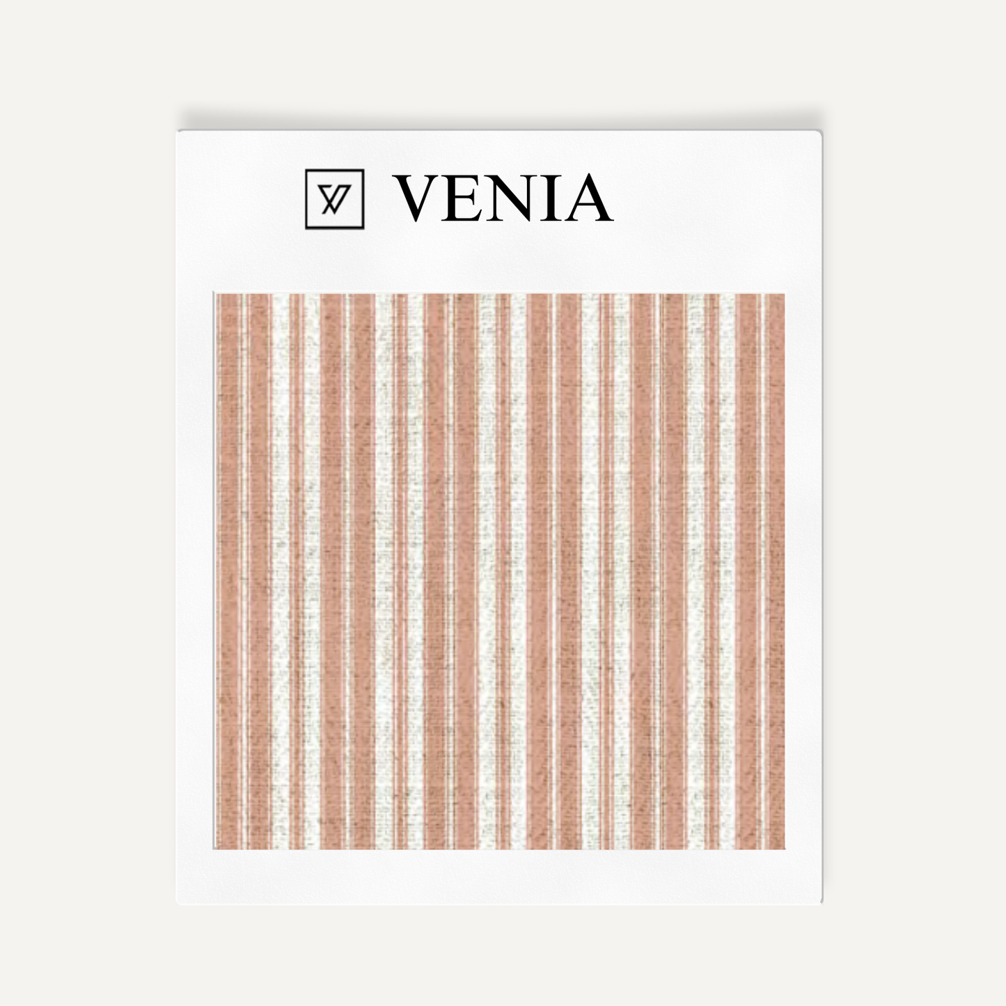 Blush pink tonal stripe upholstery fabric swatch by Venia Home