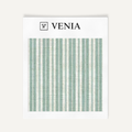 Jade green tonal stripe upholstery fabric swatch by Venia Home