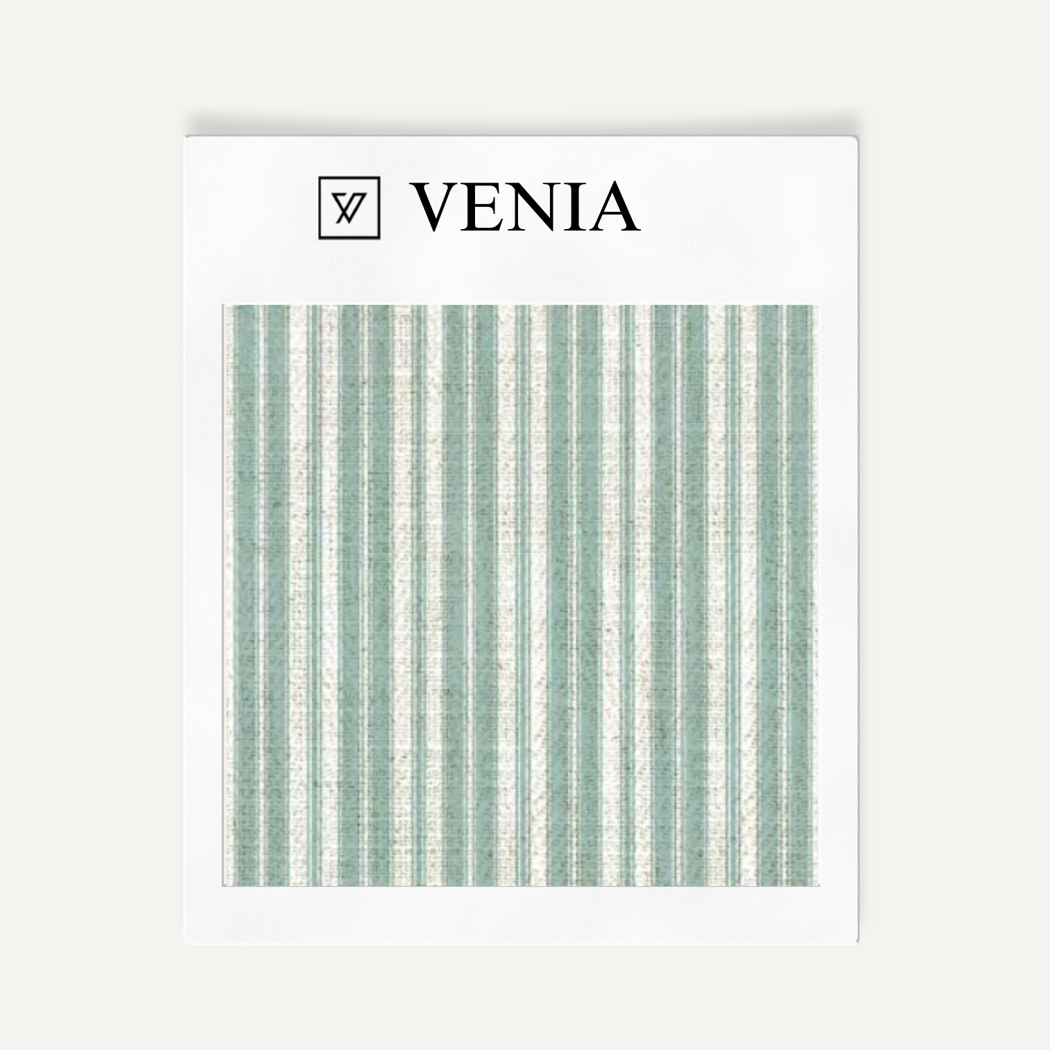 Jade green tonal stripe upholstery fabric swatch by Venia Home