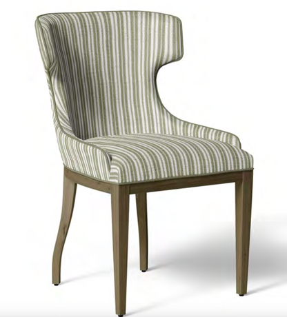 Close-up detail of olive green tonal stripe fabric