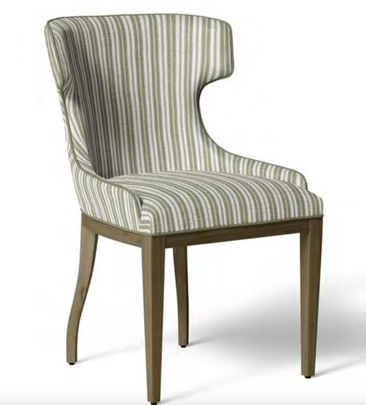 Close-up detail of olive green tonal stripe fabric