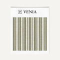 Olive green tonal stripe upholstery fabric swatch by Venia Home