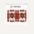 Red and grey trellis stripe upholstery fabric swatch by Venia Home