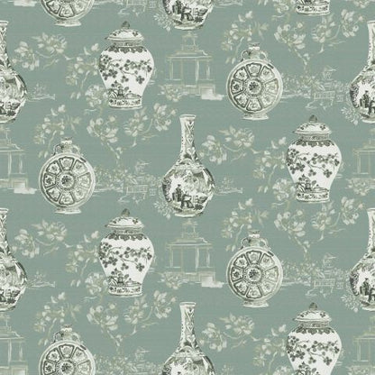 Close-up detail of sage Tsubo Japanese Shibui fabric