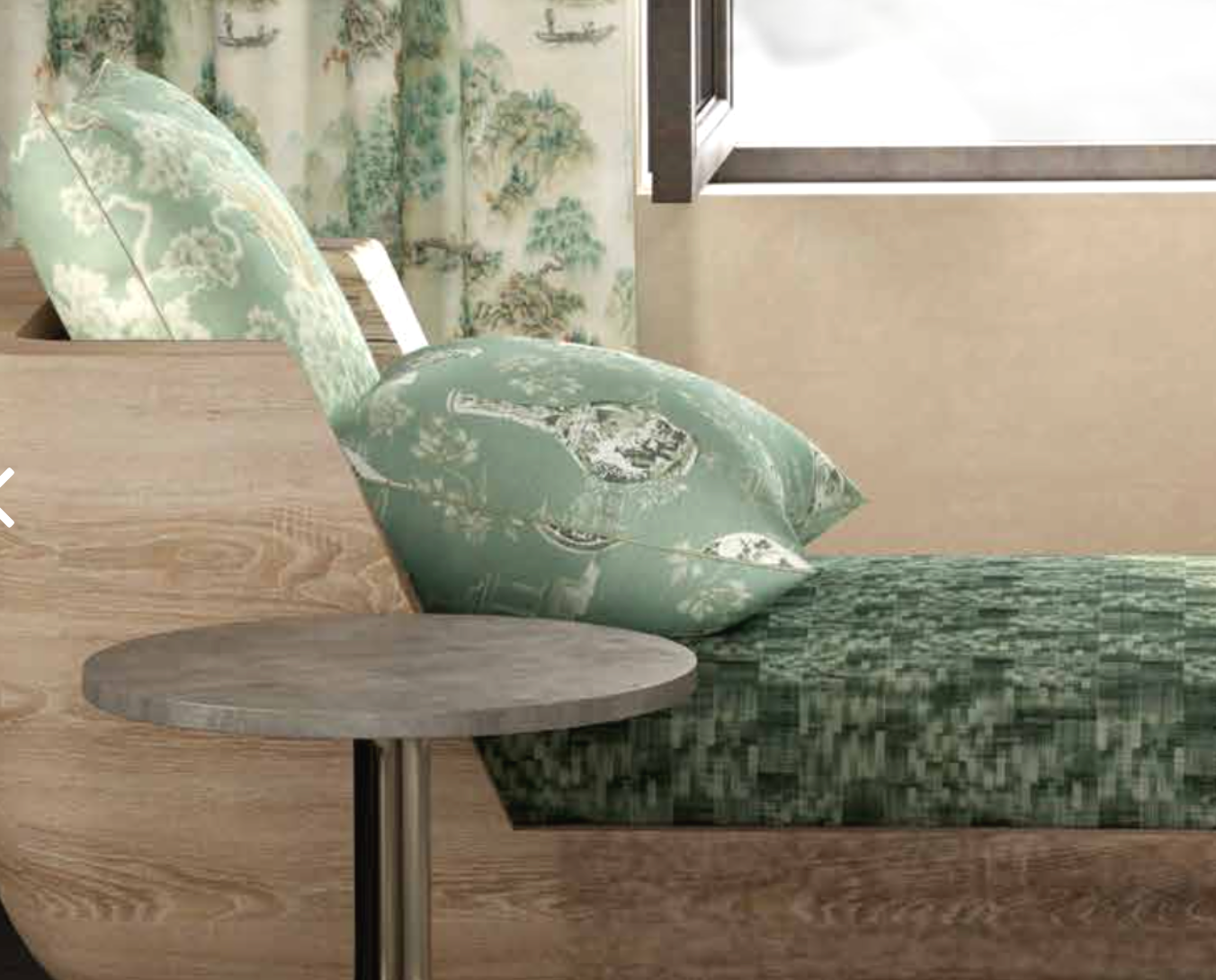Sage Tsubo Japanese Shibui fabric styled detail