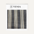 Tundra stripe black and white upholstery fabric swatch by Venia Home