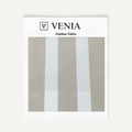 Veranda Taupe outdoor fabric swatch in taupe and white bold cabana stripe weave