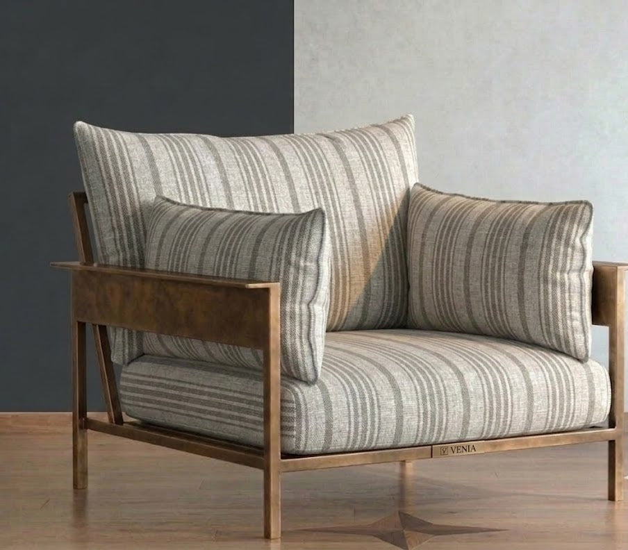 Close-up detail of vintage striped fabric