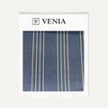 Blue vision stripes upholstery fabric swatch by Venia Home