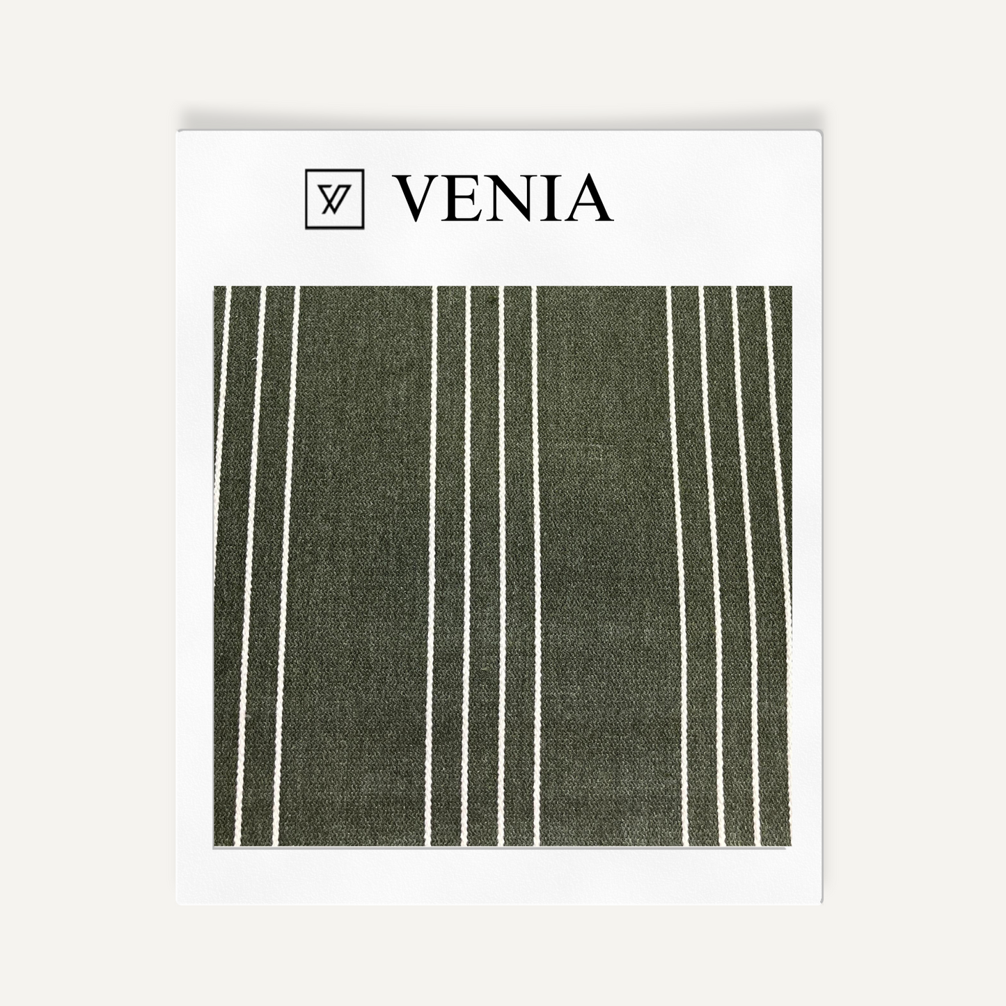 Green vision stripes upholstery fabric swatch by Venia Home