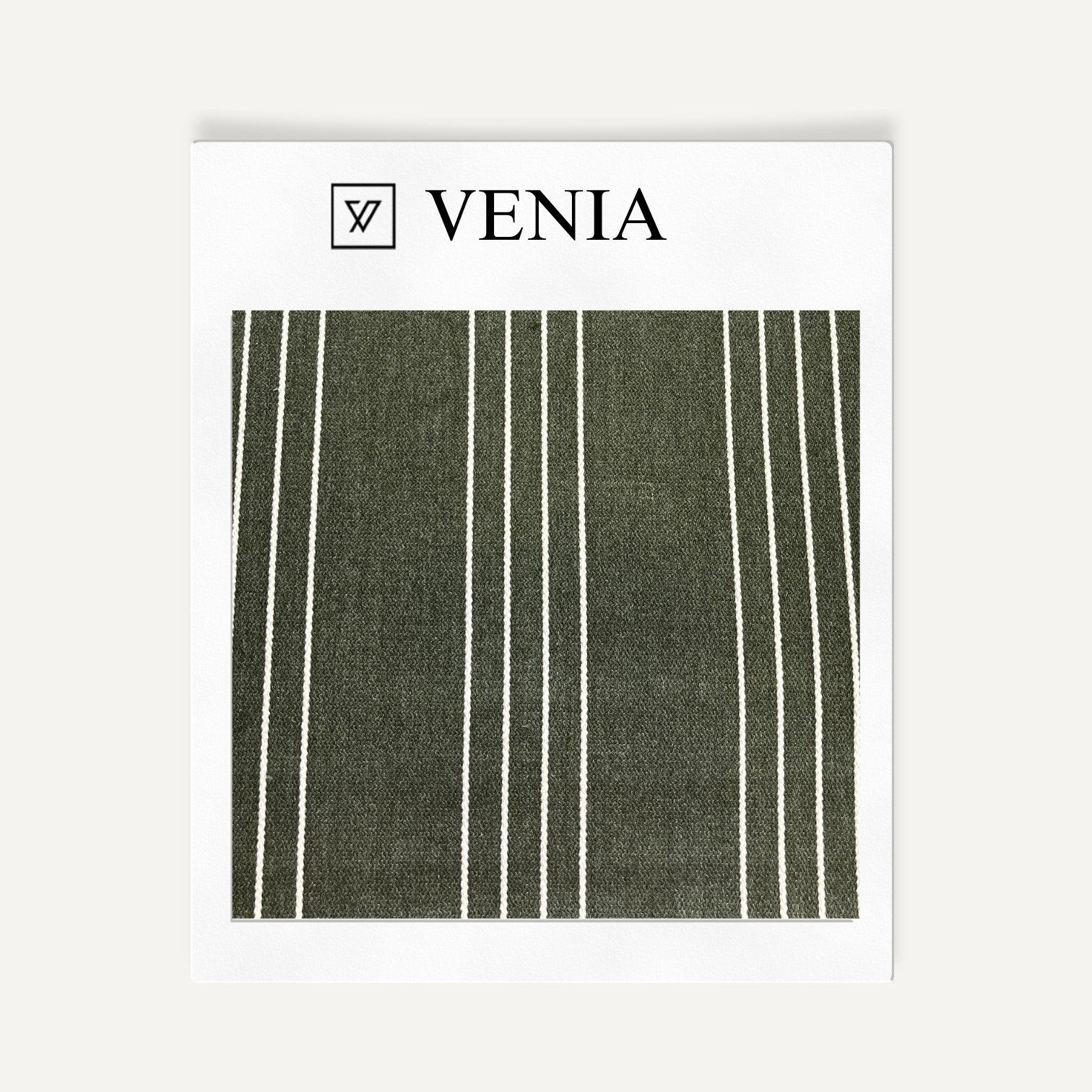 Green vision stripes upholstery fabric swatch by Venia Home