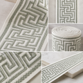 Zeus embroidered trim swatch by Venia Home
