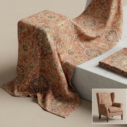 Regal Tapestry Fabric - Terracotta