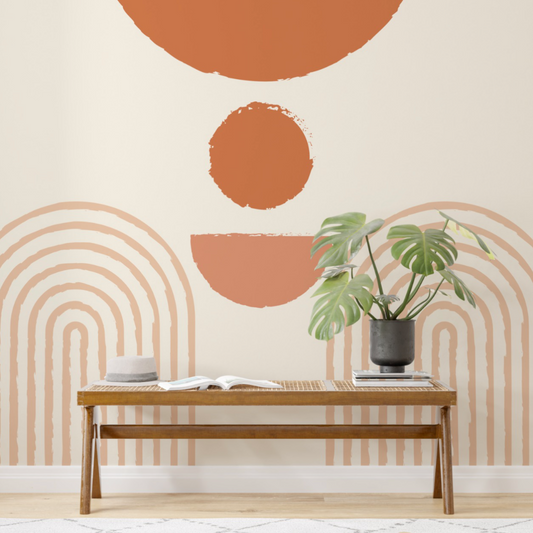 a wall adorned with an abstract wallpaper